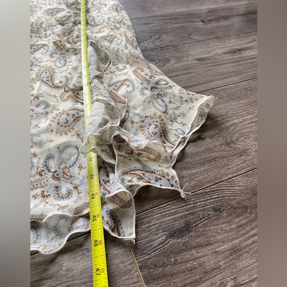 Vintage Jessica patterned cream colour Ruffled midi dress with v neck cap sleeve - Picture 11 of 11